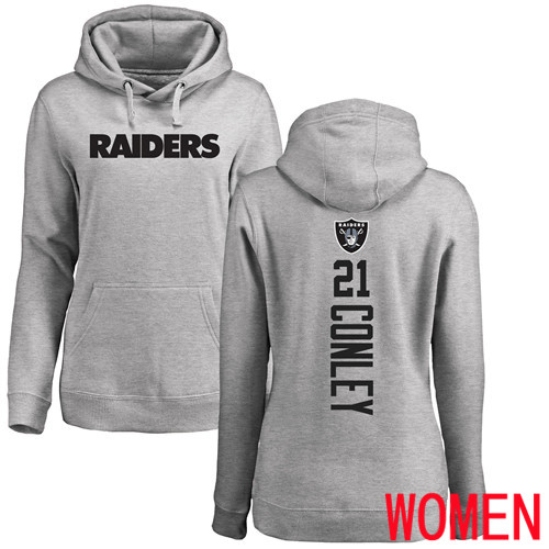Oakland Raiders Ash Women Gareon Conley Backer NFL Football 21 Pullover Hoodie Sweatshirts